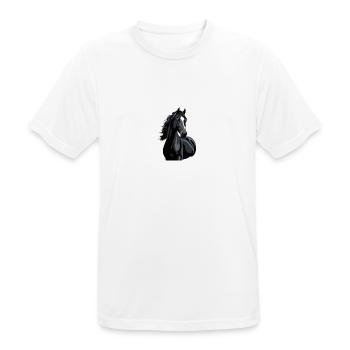 silhouette de cheval noir - T-shirt respirant Homme - blanc - Devant - AI Model Male 185 dark (185cm)