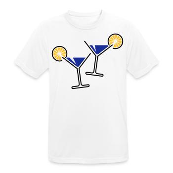 2 Cocktailgläser / Cocktail / Martini + (Blau) - Männer T-Shirt atmungsaktiv - Weiß - Vorne - AI Model Male 185 dark (185cm)