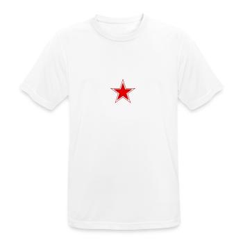 RED STAR - Men's Breathable T-Shirt - white - Front - AI Model Male 185 dark (185cm)