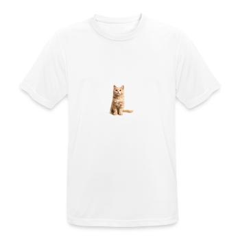 Rothaarige Katze - Männer T-Shirt atmungsaktiv - Weiß - Vorne - AI Model Male 185 dark (185cm)