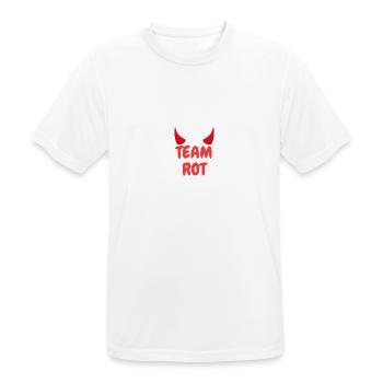 Team Rot - Männer T-Shirt atmungsaktiv - Weiß - Vorne - AI Model Male 185 dark (185cm)