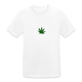 Cannabis - Männer T-Shirt atmungsaktiv - Weiß - Vorne - AI Model Male 185 dark (185cm)