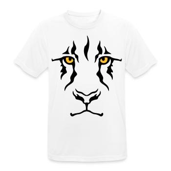 Le regard du lion - T-shirt respirant Homme - blanc - Devant - AI Model Male 185 dark (185cm)