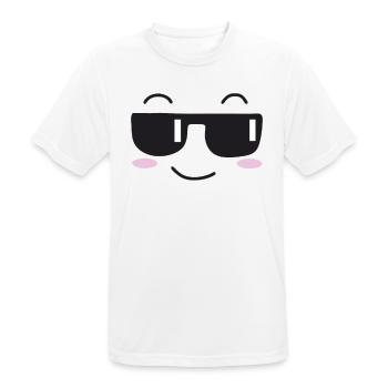 Sonnenbrille lachen Gesicht - Männer T-Shirt atmungsaktiv - Weiß - Vorne - AI Model Male 185 dark (185cm)