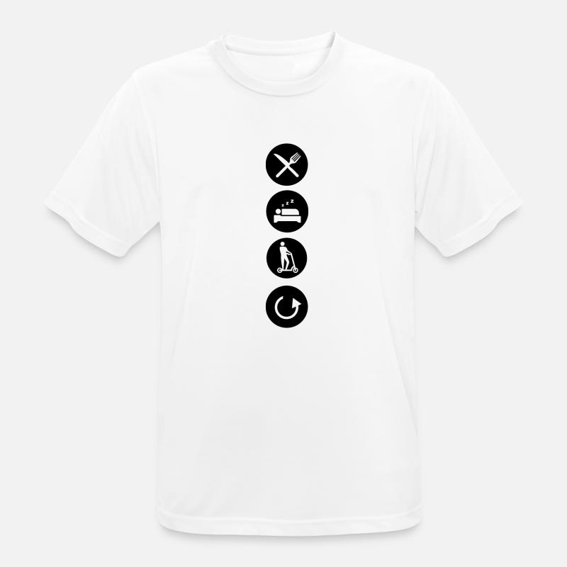 E-Scooter E-Roller Scooter - Men's Breathable T-Shirt - white