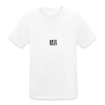 HATE RULES - SIMPLE - Männer T-Shirt atmungsaktiv - Weiß - Vorne - AI Model Male 185 dark (185cm)