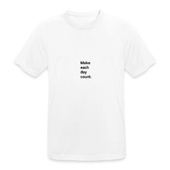 Make each day count - Männer T-Shirt atmungsaktiv - Weiß - Vorne - AI Model Male 185 dark (185cm)