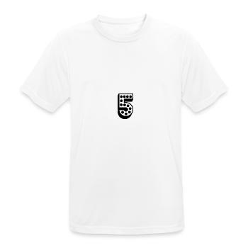 5. 5 ANS. 5e ANNIVERSAIRE. ANNIVERSAIRE 5 ANS. 5. - T-shirt respirant Homme - blanc - Devant - AI Model Male 185 dark (185cm)