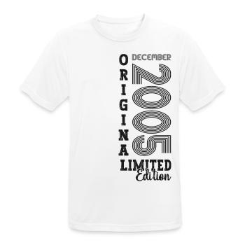 Cadeau original du 17e anniversaire de décembre 2005 - T-shirt respirant Homme - blanc - Devant - AI Model Male 185 dark (185cm)