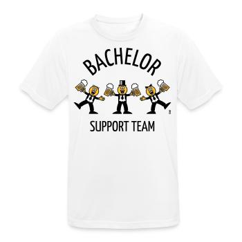 Bachelor Support Team (Karikatur / Tanz / B) - Männer T-Shirt atmungsaktiv - Weiß - Vorne - AI Model Male 185 dark (185cm)