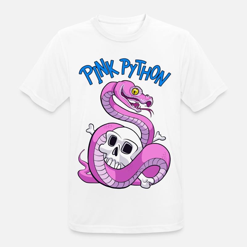 Pink Python (Blue) - Männer T-Shirt atmungsaktiv - Weiß