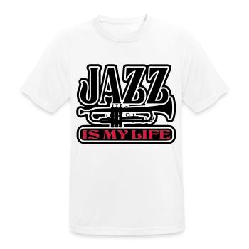 jazz is my life - T-shirt respirant Homme - blanc - Devant - AI Model Male 185 dark (185cm)