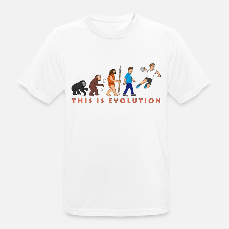 evolution_handball_comic_122012_c - Männer T-Shirt atmungsaktiv - Weiß