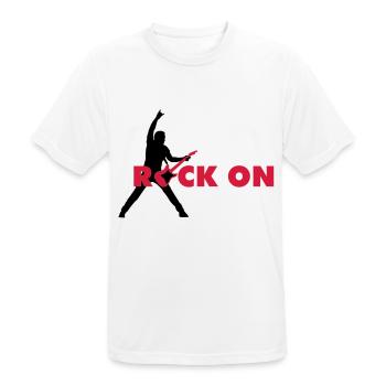rock_on_b_2c - Men's Breathable T-Shirt - white - Front - AI Model Male 185 dark (185cm)