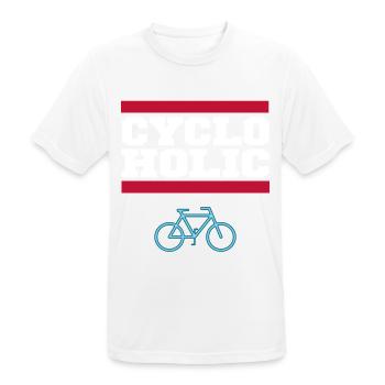 Bicycle driving addicted - Men's Breathable T-Shirt - white - Front - AI Model Male 185 dark (185cm)