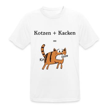 Kotzen + = chats Merde. Idée de cadeau drôle - T-shirt respirant Homme - blanc - Devant - AI Model Male 185 dark (185cm)