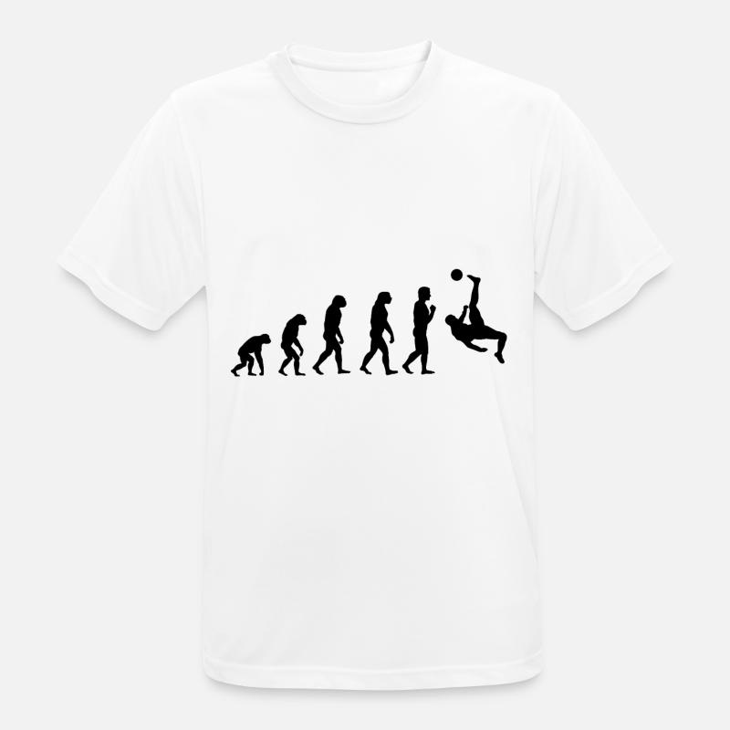 Fußball Evolution Geschenkidee - Männer T-Shirt atmungsaktiv - Weiß