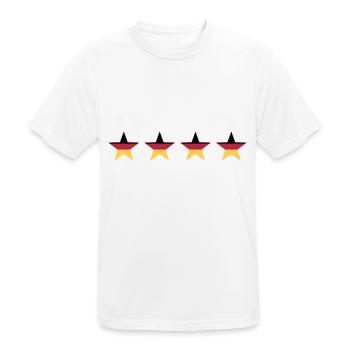 Deutschland 4 Sterne Fußball Weltmeister Germany - Männer T-Shirt atmungsaktiv - Weiß - Vorne - AI Model Male 185 dark (185cm)