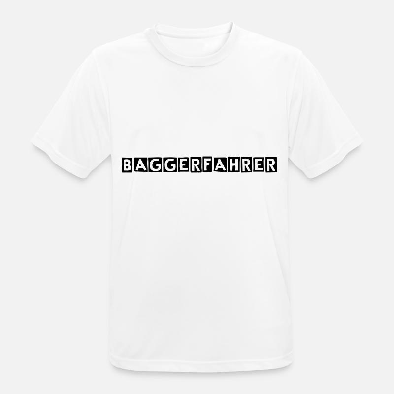 Bagger - Männer T-Shirt atmungsaktiv - Weiß