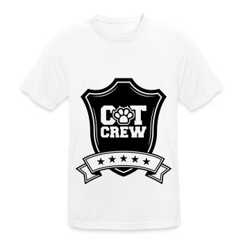 Cat Crew Crest - Men's Breathable T-Shirt - white - Front - AI Model Male 185 dark (185cm)