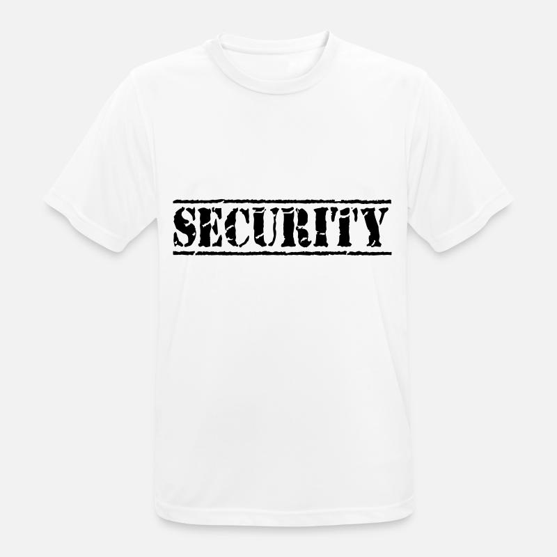 Security - Männer T-Shirt atmungsaktiv - Weiß
