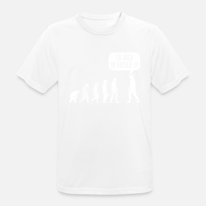 Evolution - Darwing Evolution Funny Gift - T-shirt respirant Homme - blanc