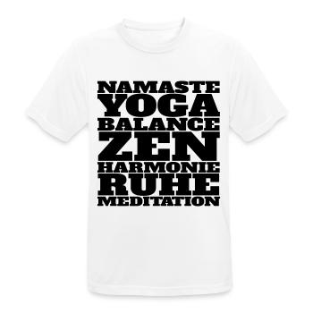 Yoga Namaste Meditation - Männer T-Shirt atmungsaktiv - Weiß - Vorne - AI Model Male 185 dark (185cm)