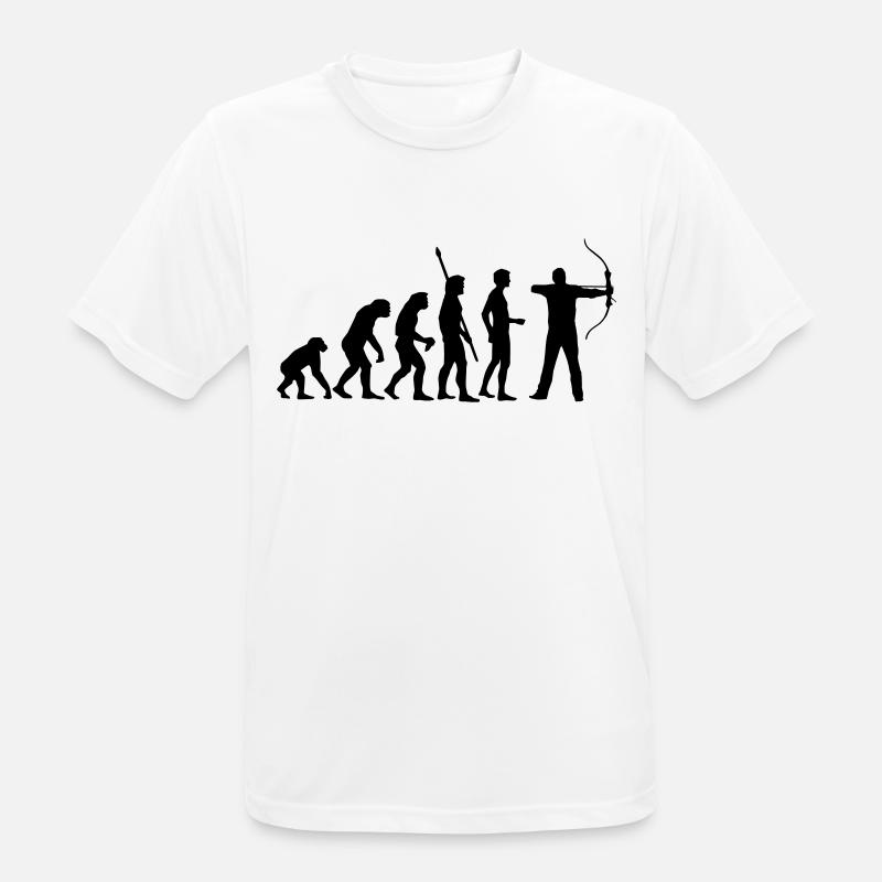 evolution_bogenschiessen - Männer T-Shirt atmungsaktiv - Weiß