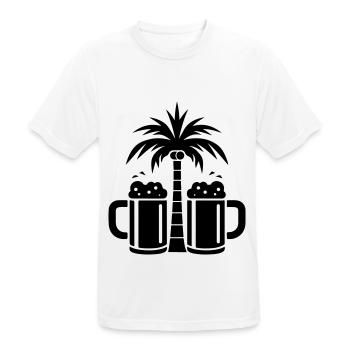 Plage de Beer Palm Trees - T-shirt respirant Homme - blanc - Devant - AI Model Male 185 dark (185cm)