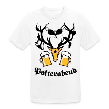 Hirsch Polterabend JGA Bier - Men's Breathable T-Shirt - white - Front - AI Model Male 185 dark (185cm)
