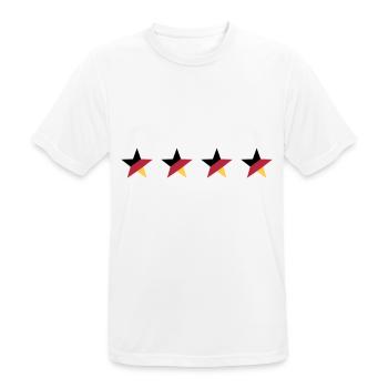 Deutschland 4 Sterne Fußball Weltmeister Germany - Männer T-Shirt atmungsaktiv - Weiß - Vorne - AI Model Male 185 dark (185cm)