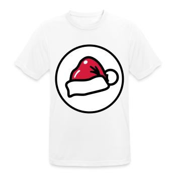 Chapeau de Noël Noël Casquette de Noël Père Noël - T-shirt respirant Homme - blanc - Devant - AI Model Male 185 dark (185cm)
