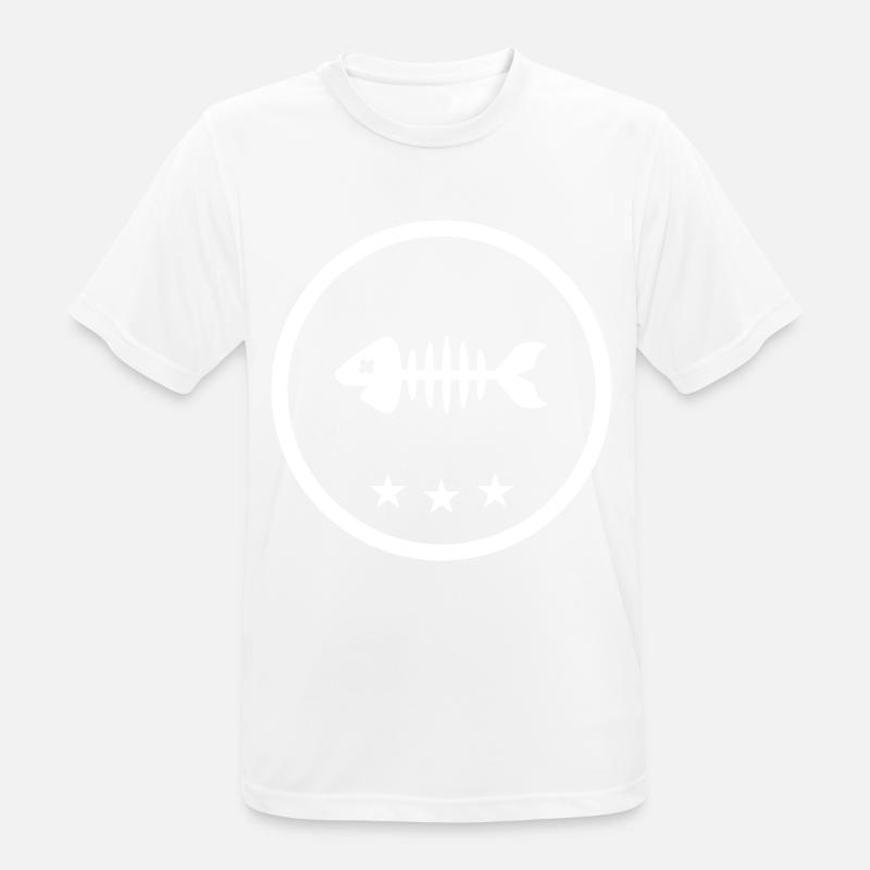 Fisch Symbol Knochen Gräte - Männer T-Shirt atmungsaktiv - Weiß