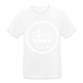 Krankenwagen Ambulance - Männer T-Shirt atmungsaktiv - Weiß - Vorne - AI Model Male 185 dark (185cm)