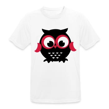 Eule - Männer T-Shirt atmungsaktiv - Weiß - Vorne - AI Model Male 185 dark (185cm)