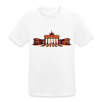 Brandenburg Gate / Brandenburger Tor (Berlin) - Men's Breathable T-Shirt - white - Front - AI Model Male 185 dark (185cm)
