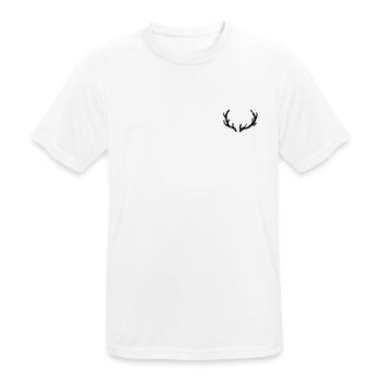 Bois de chasse au cerf forêt - T-shirt respirant Homme - blanc - Devant - AI Model Male 185 dark (185cm)