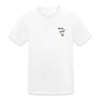 Ho Ho Hoppla - Männer T-Shirt atmungsaktiv - Weiß - Vorne - AI Model Male 185 dark (185cm)