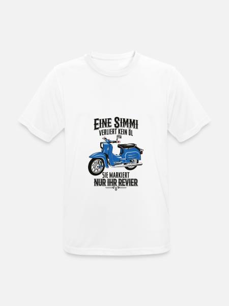 Simson Schwalbe KR51, Eine Simmi verliert kein Öl - Männer T-Shirt atmungsaktiv - Weiß