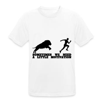 Chemise de course à pied Lion Running pour Homme - T-shirt respirant Homme - blanc - Devant - AI Model Male 185 dark (185cm)