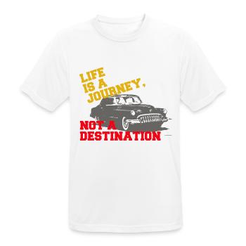Life is a journey, not a destination - Men's Breathable T-Shirt - white - Front - AI Model Male 185 dark (185cm)
