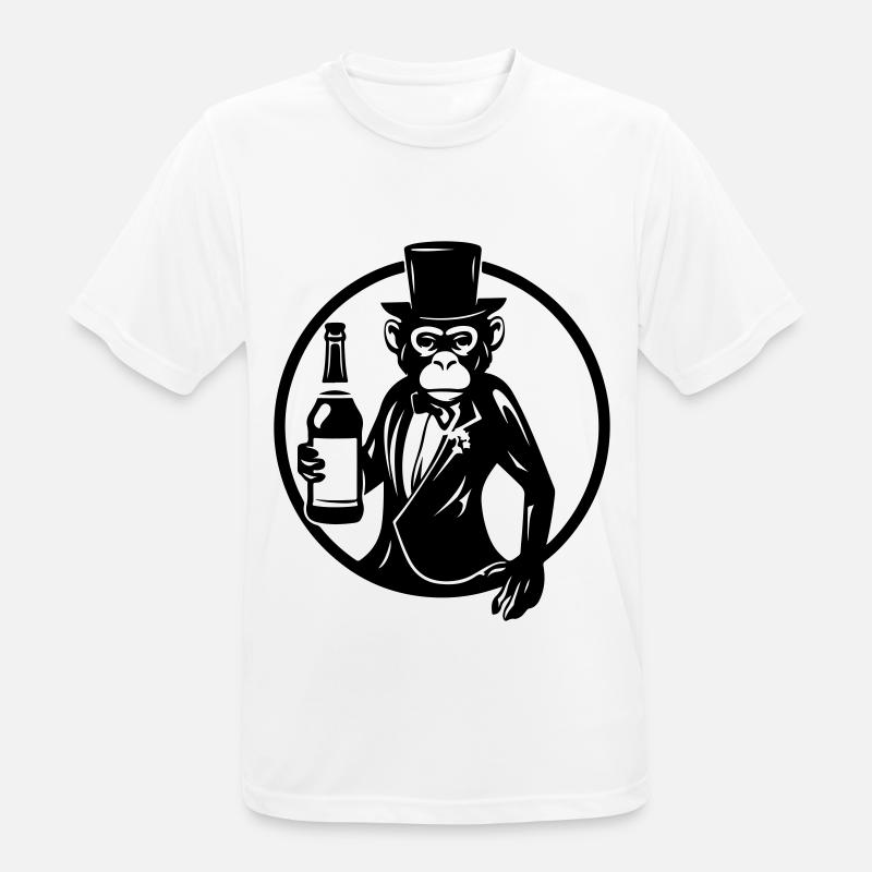 Drunk Monkey Drinking Drunk - Men's Breathable T-Shirt - white