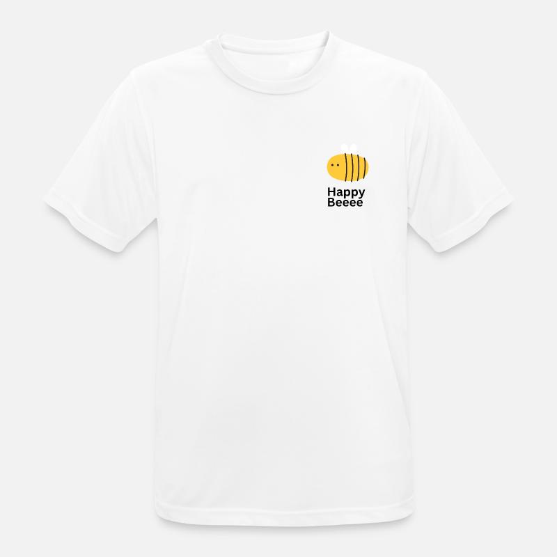 Happy bee - Männer T-Shirt atmungsaktiv - Weiß