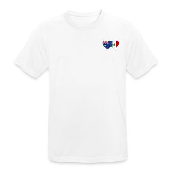 Australia Mexico Flag Heart - Men's Breathable T-Shirt - white - Front - AI Model Male 185 dark (185cm)