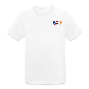 Puerto Rico Irland Flagge Herz - Männer T-Shirt atmungsaktiv - Weiß - Vorne - AI Model Male 185 dark (185cm)