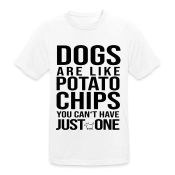 Les chiens sont comme des frites Chien Chiot chien amoureux - T-shirt respirant Homme - blanc - Devant - AI Model Male 185 dark (185cm)