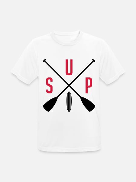 SUP - Stand up Paddeling - Wassersport - Sport - Männer T-Shirt atmungsaktiv - Weiß