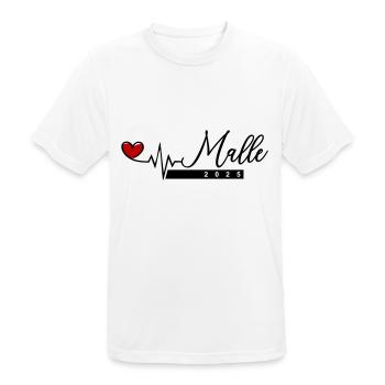 Malle 2025 Herzschlag Puls - Männer T-Shirt atmungsaktiv - Weiß - Vorne - AI Model Male 185 dark (185cm)