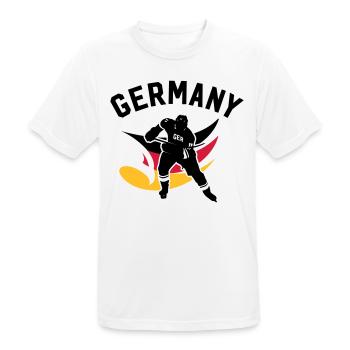 GERMANY EISHOCKEY STÜRMER MIT ADLER - Männer T-Shirt atmungsaktiv - Weiß - Vorne - AI Model Male 185 dark (185cm)