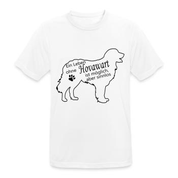 Leben ohne Hovawart Hund ist sinnlos Hundehalter - Männer T-Shirt atmungsaktiv - Weiß - Vorne - AI Model Male 185 dark (185cm)